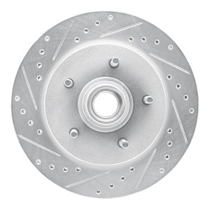 Ford Expedition Brake Rotor (1) - Front Left - R1 Concepts - Drilled & Slotted - Silver - `97-`00